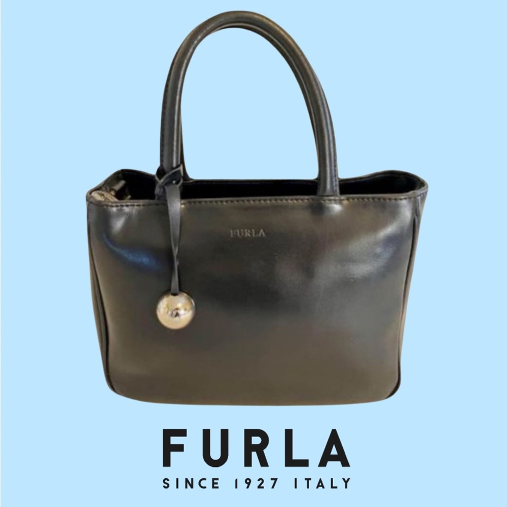 Furla Black Leather Medium Handle Tote/Purse